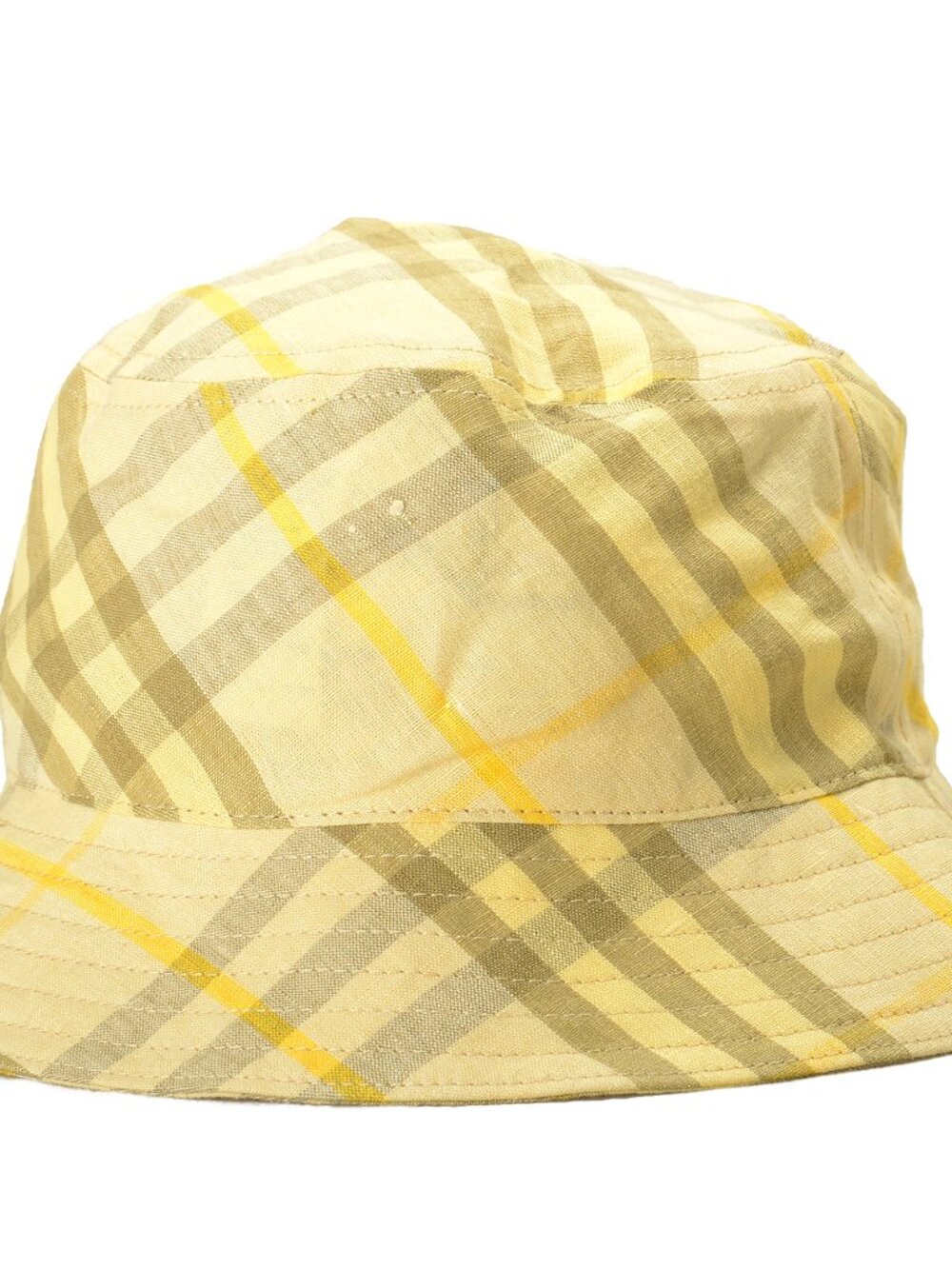 Burberry "Classic Bucket" 100% Linen Check Print Bucket Hat Size L - Picture 3 of 6
